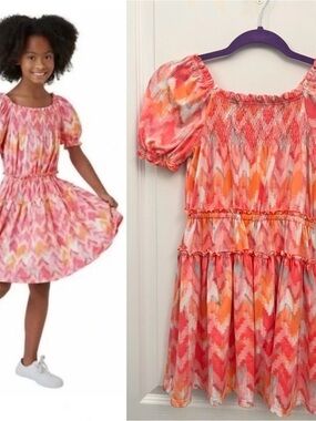 BCBG GIRLS Puff Sleeve Dress